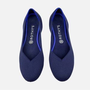 ROTHY'S | Classic Knit Ballet Round Toe Flat in Navy Blue | 10